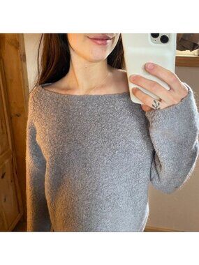 Reiss Womens Lavander Gray Textured Alpaca Blend Sweater M